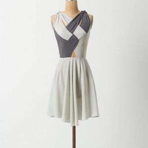 Anthropologie light & dark grey cocktail dress